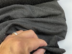 Polyesterjersey - sort med sølv striber